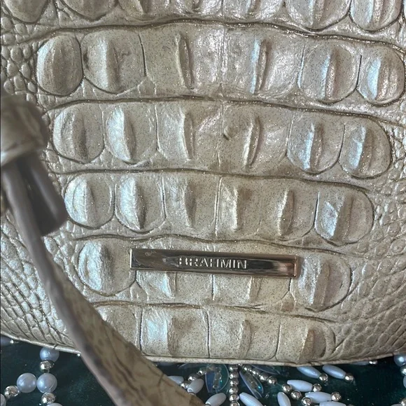 Brahmin Gold Croc Embossed Women's Bag - Picture 2 of 9